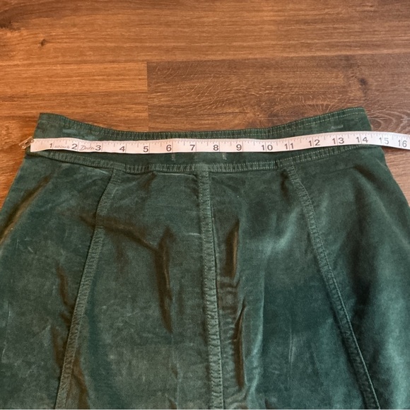 Madewell Skirt Women 2 Y2K Green Button-Front A-Line Corduroy Mini Boho 90s - Picture 8 of 13